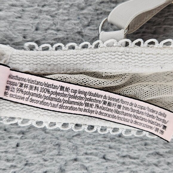 Victorias Secret Bra Womens 36D White Dream Angels Lined Demi Lace Underwire - Picture 12 of 16